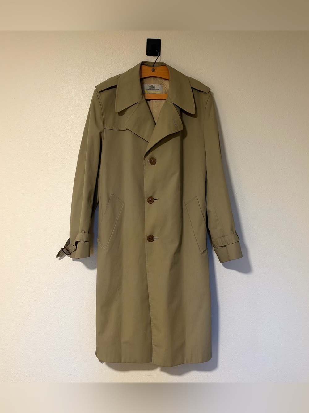 Vintage Aquascutum London Tan Trench Coat